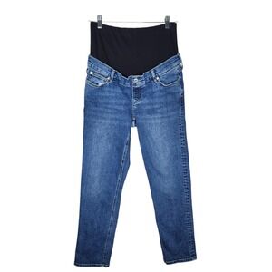 Gap Maternity Full Panel Straight Leg Jeans Medium Wash Blue Denim 29/8 Long